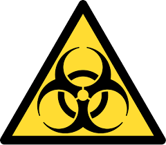 Biohazard yellow triangle symbol