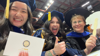 Student at commencement ceremony June 2025