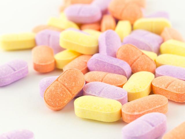 Pile of pastel pills